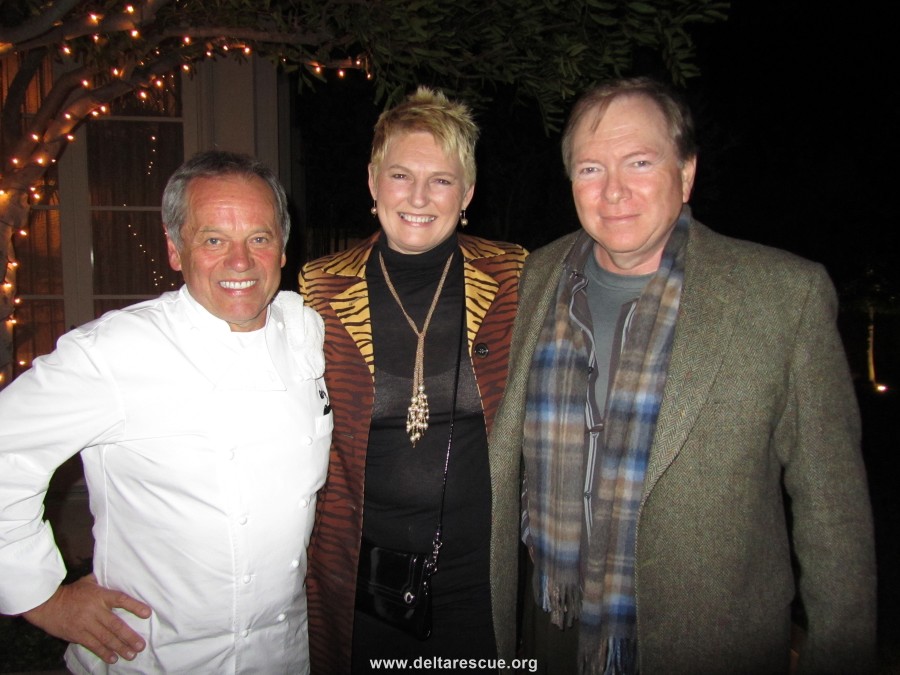Fundraiser with Wolfgang Puck, Victoria Burrows, and Leo Grillo Spreading the word and raising donations for DELTA Rescue
